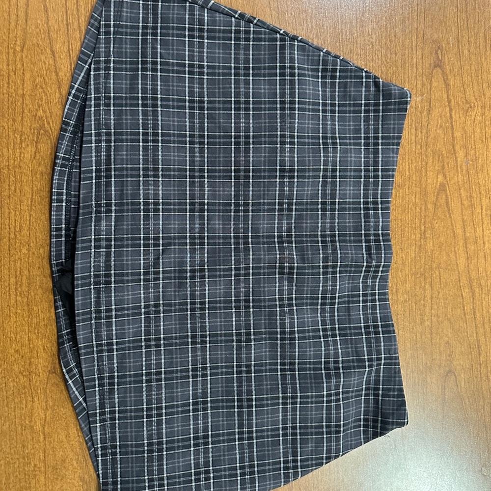Garage Black and White Plaid Mini Skirt
